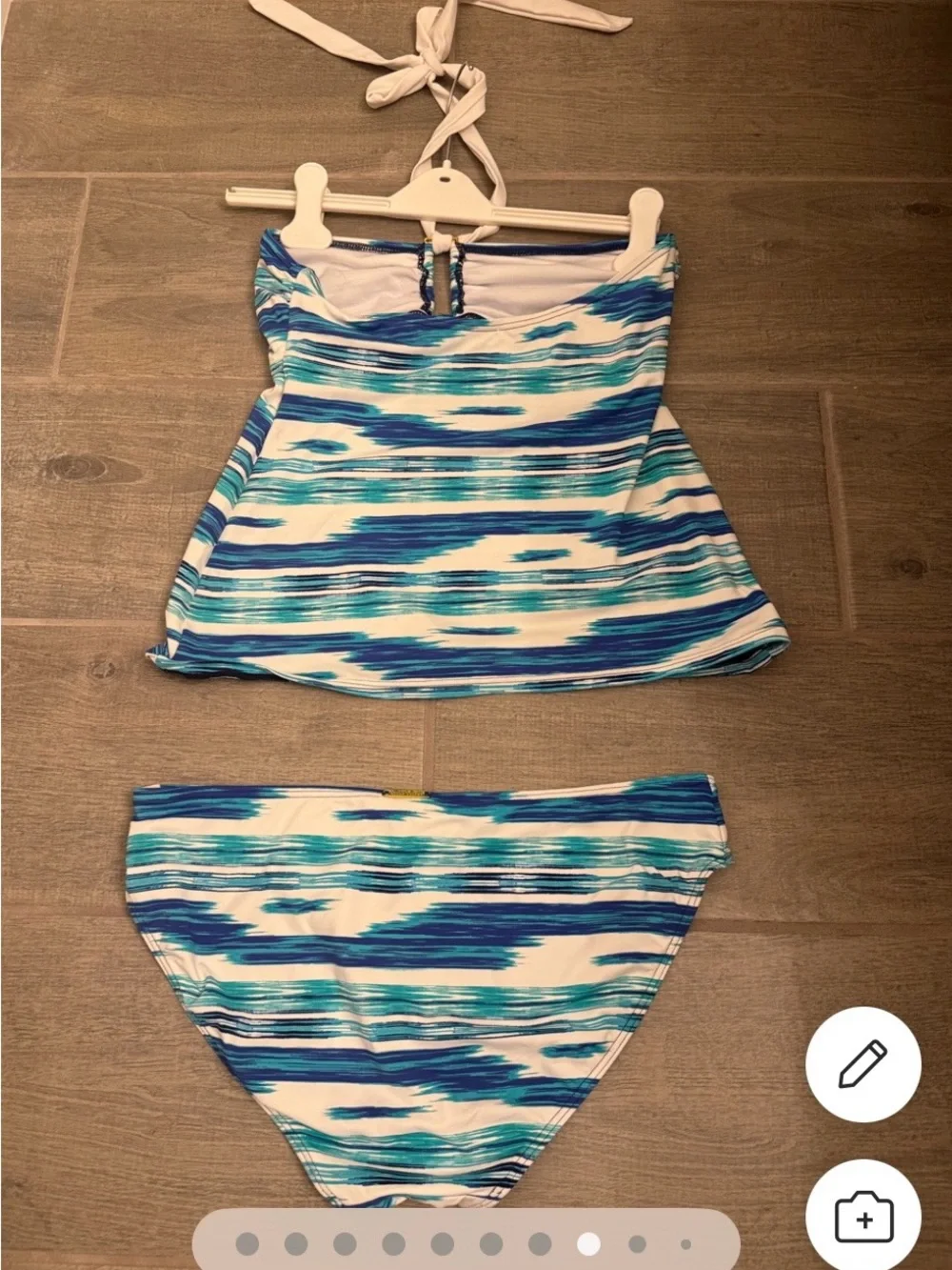 Ralph Lauren Blue & White Striped One-Piece Tankini Set